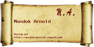 Mondok Arnold névjegykártya